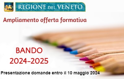 locandina relativa ad ampliamento offerta formativa bando 2024-2025 - serie di matite colorate